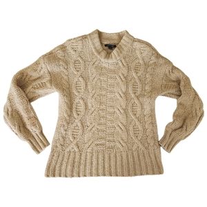 American Eagle Sweater XS Tan Beige Cable